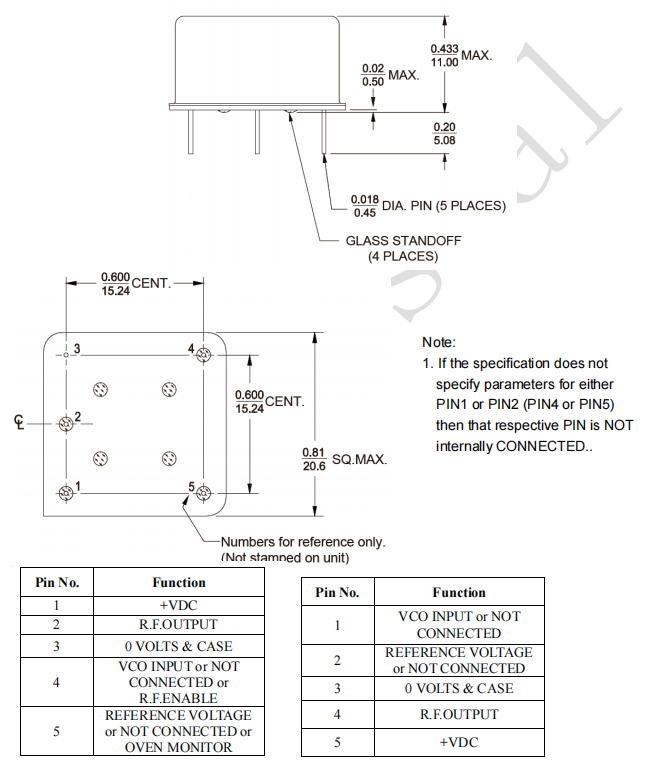 OCXO 20.6 x 20.6 x 11mm OCXO 20.6 x 20.6 x 11mm
